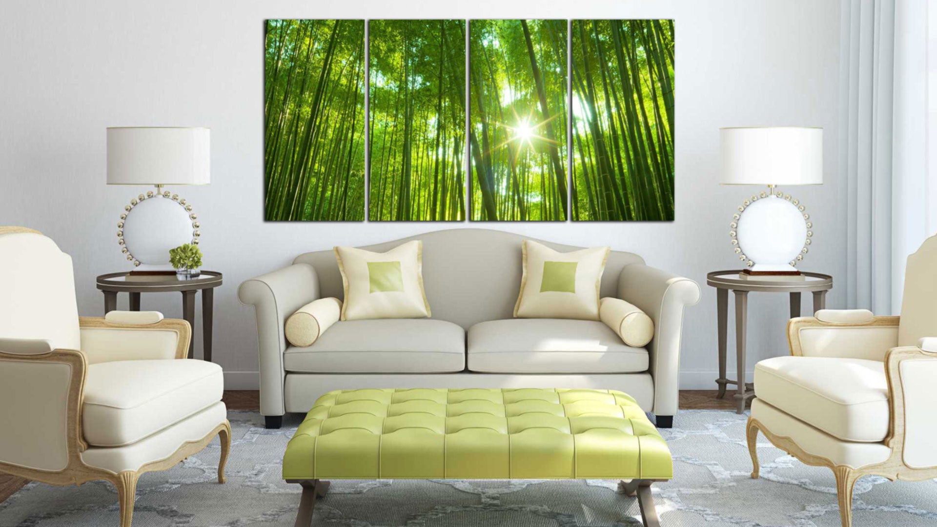 4 Panel Bamboo Forest Digital Print